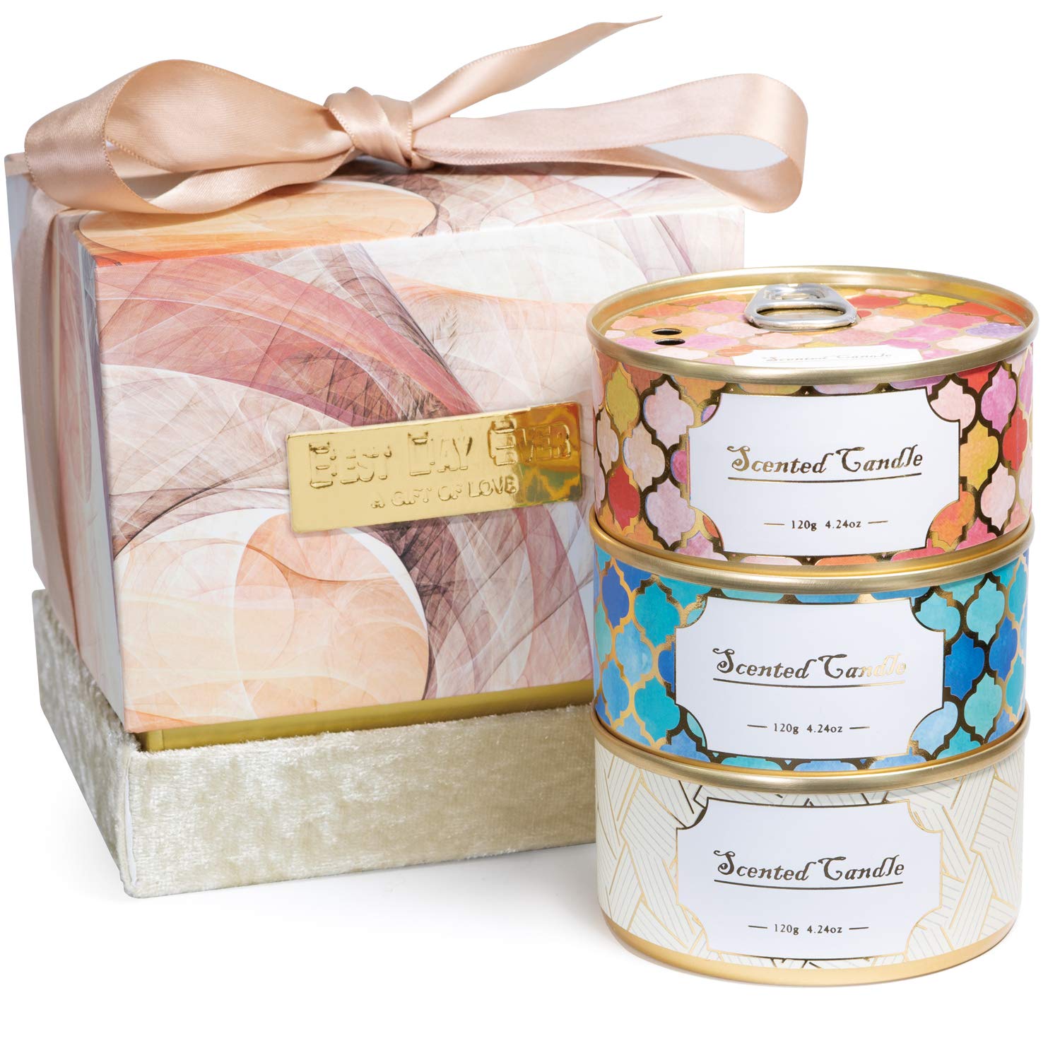 Chambery Aromatherapy Candle Gift Set 3 Natural Soy Candles Cute Stress Relief Relaxing Tin Can Candle Set 12 6 Oz 4 2oz X 3 Birthday Candle Gifts For Women Buy Online In Bermuda