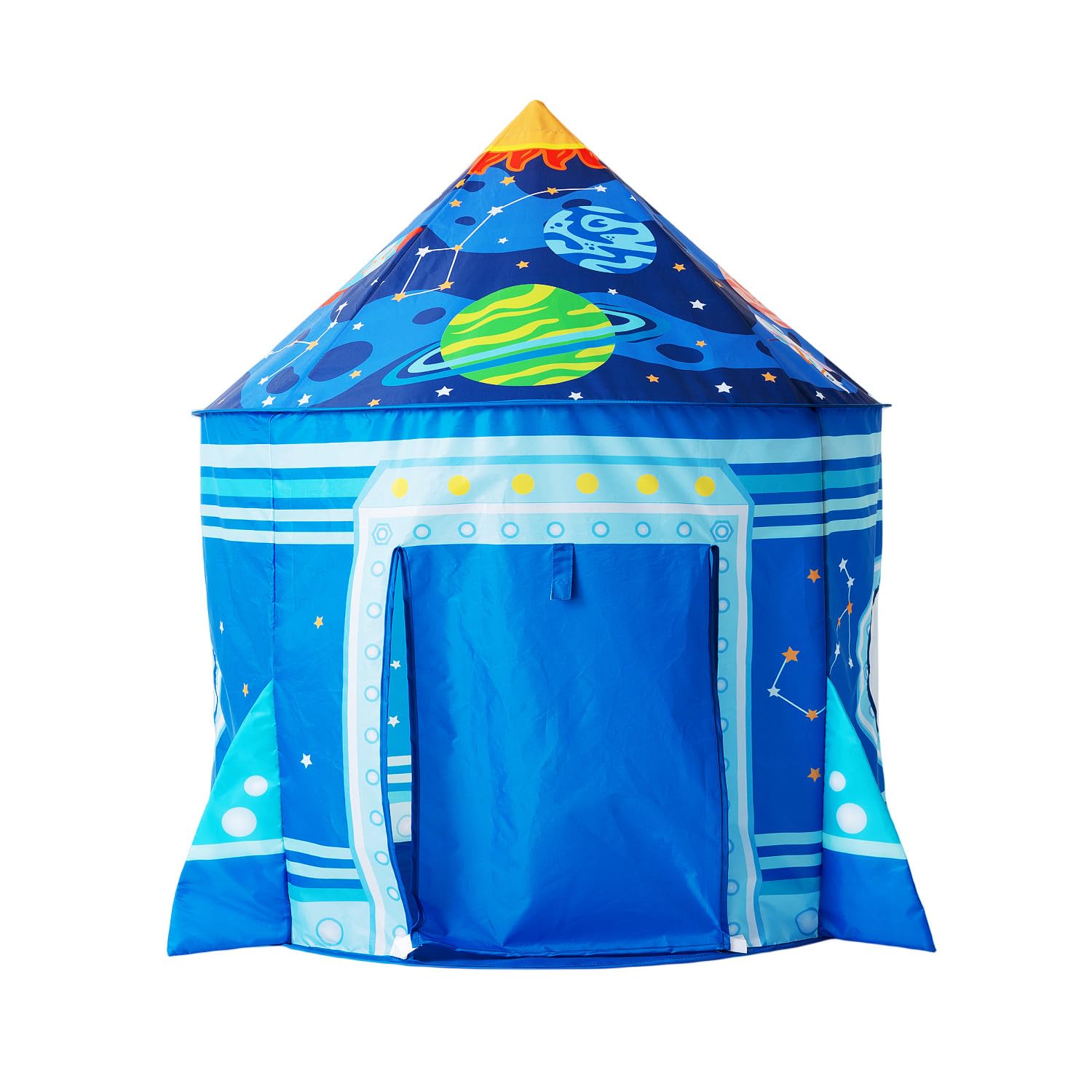 Floving Foldable Children's Teepee,Play Tents for kids,Pop up baby tent for Indoor and Outdoor,yurt playhouse for storage toys,with storage bag (Navy blue)