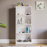 Vida Designs Cambridge 4 Tier Large Bookcase White Wood Shelving Unit view 2
