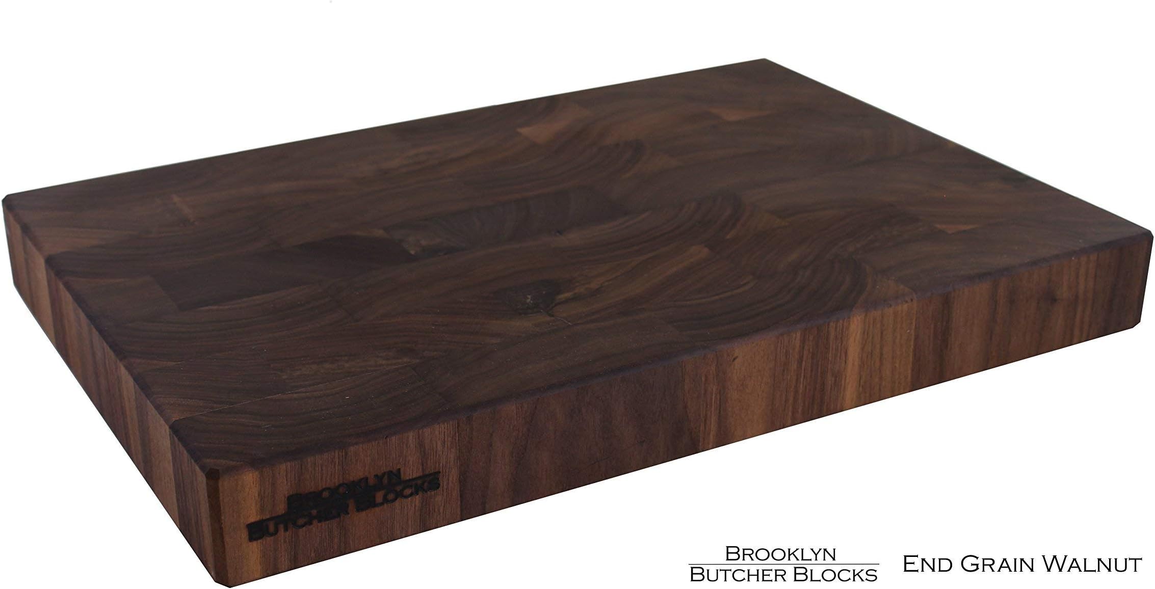 12 x 18 x 1.75 End Grain Brickwork Butcher Block Handmade in USA - Self-Healing - Knife Stays Sharper Longer - Customize: Juice Grooves and Indented Handles - Free Rubber Feet Included