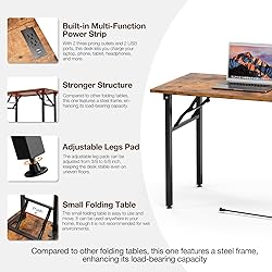 TEMI Small Computer Desk Folding Table - No
