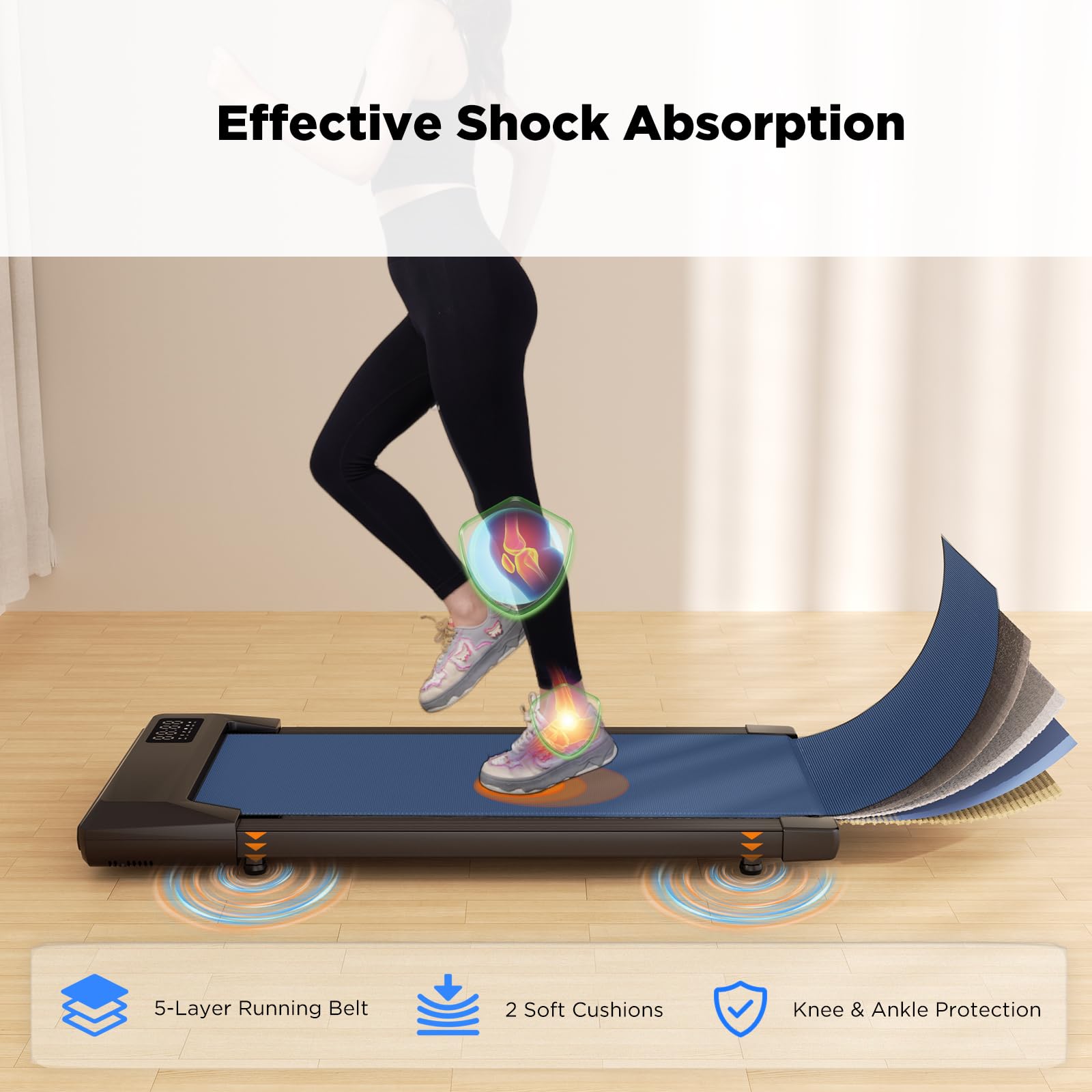 SupeRun Walking Pad with Incline, Under Desk Treadmill, 3 in 1 Portable Treadmills for Home with Remote Control LED Display, 2.5 HP Quiet Mini Treadmill for Office Home Use, 300 Lbs Capacity