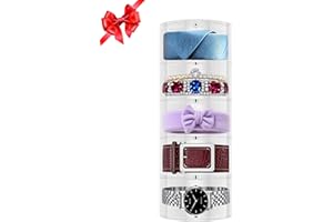 CLBDRESS Belt Organizer, Acrylic Belt Organizer for Closet, 5 Layers Belt Box for Drawer, Stackable Belt Holder for Men, Belt Display Case for Ties, Watches, Jewelry, Gift for Husband, Family, Friends