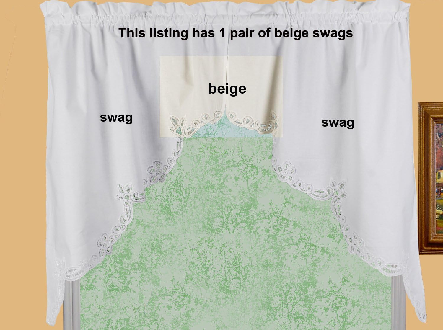 Amazon Com Creative Linens Battenburg Lace Kitchen Curtain 38 L