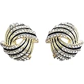 SinglinArt Rhinestone Stud Earrings for Women Crystal Fashion Jewelry