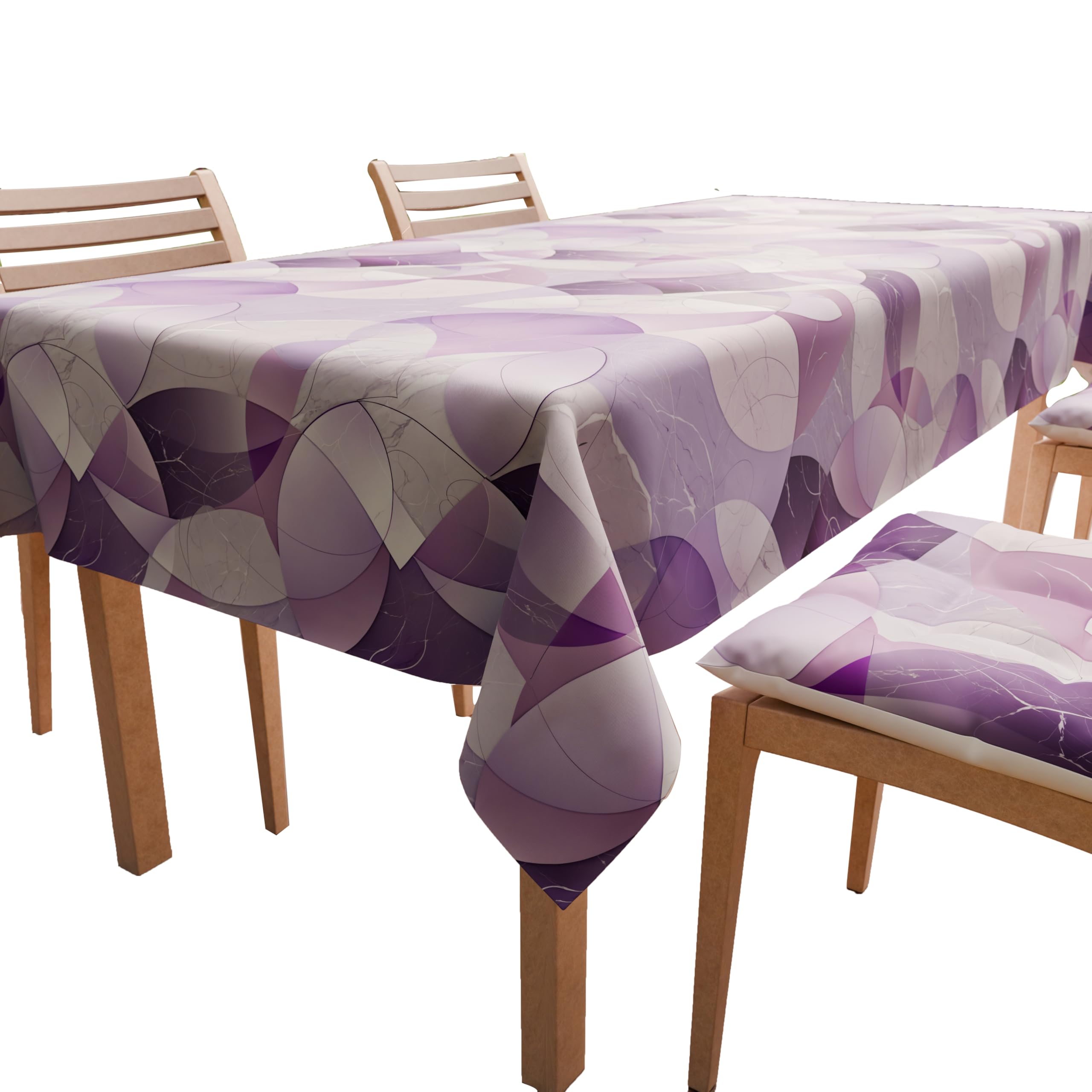 PETTI Artigiani Italiani Tablecloth for Kitchen in Microfibre, Anti-Stain Design Circle Design Lilac X6 (140 x 180 cm) 100% Made in Italy