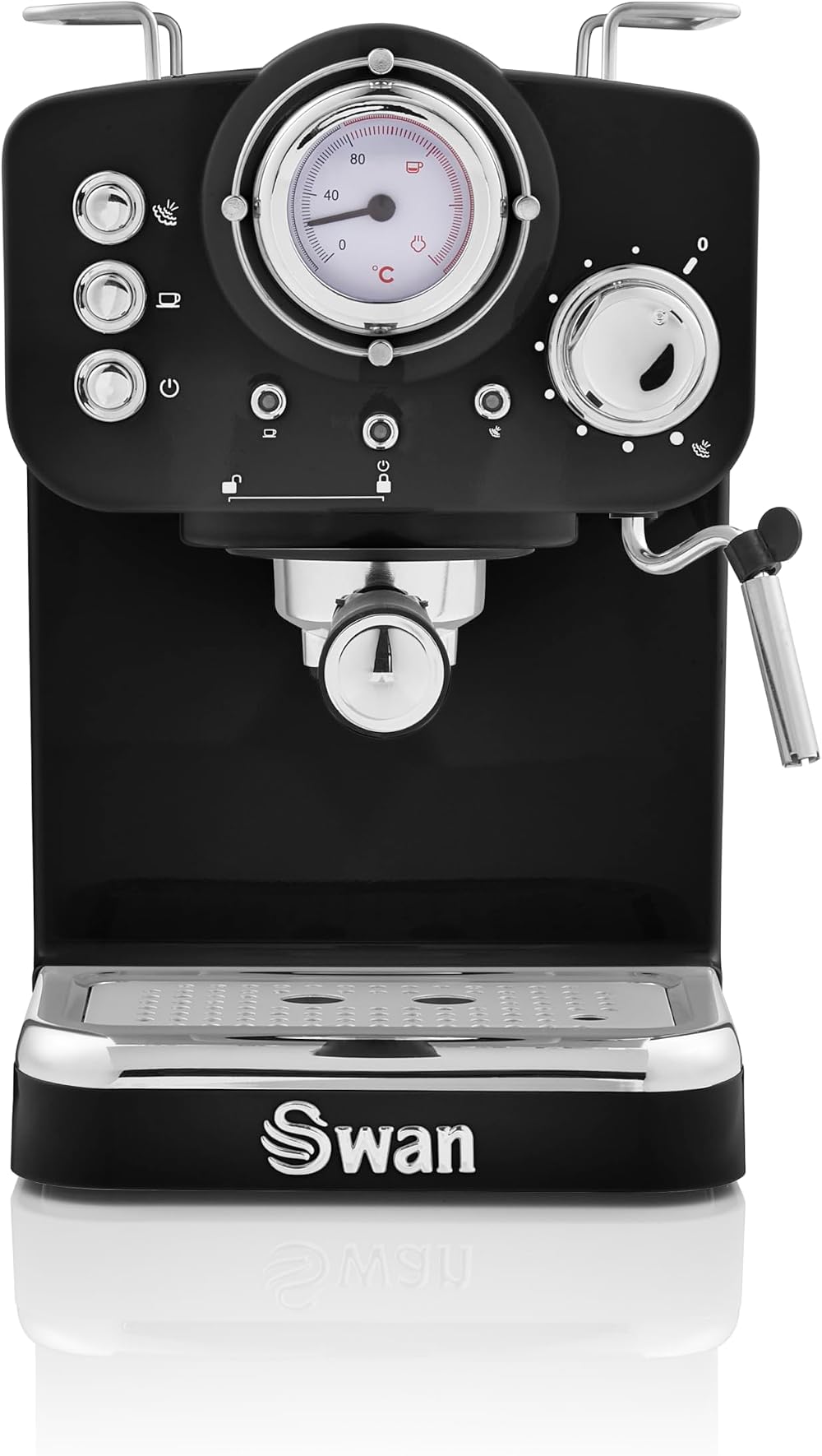 Swan Retro Espresso Coffee Machine SK22110BN with Milk Frother 1100W