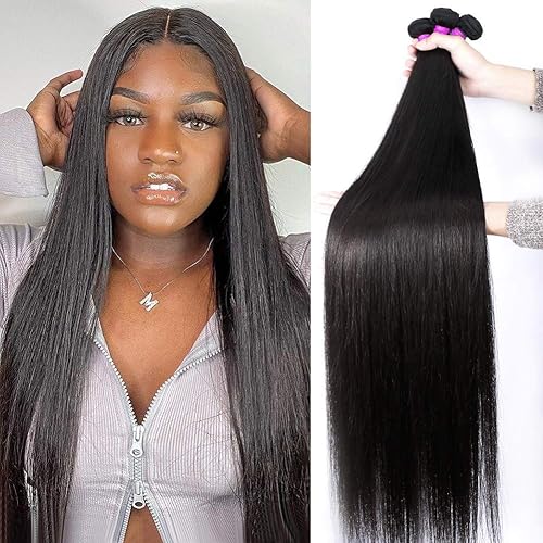 10A Brazilian Straight Human Hair Bundles 10 10 10 Inch Unprocessed Virgin Straight Hair 3 Bundles Ayisha Hair Brazilian Remy Human Hair Weave Extensions Natural Black Color