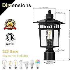 APOTO Dusk to Dawn Outdoor Post Lights, Waterproof