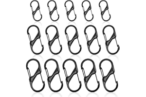 15 Pcs Zipper Locks Clip Theft Deterrent S Hooks Carabiner Clip Dual Spring Carabiner Snap Hook for Outdoor Travel Camping Hi