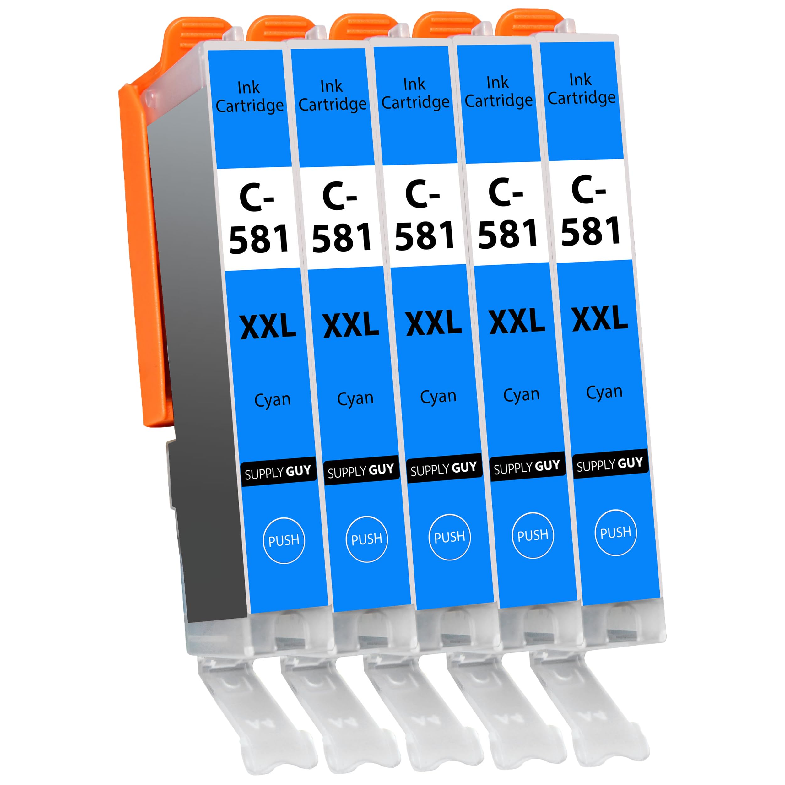 Supply Guy 581XXL Ink Cartridges Cyan compatible with Canon CLI-581 XXL for Pixma TS705 TS705a TS6350 TS6350a TS6351 TS6351a TS6300 TR8550 TS9550 Multipack 5 Printer Cartridges 581 XXL