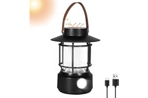 TRIXHUB LED Camping Lantern, Solar Rechargeable Lantern Camping Lights with Side Lights, 1000LM Retro Style Portable Flashlight, IPX5 Waterproof Lanterns for Power Outages, Emergency, Hurricane, Hiking