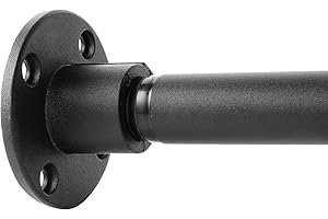 GKK Curtain Rod/Industrial Shower rods/Closet Rod 29"-63.5" for Bathroom Closet Bar Heavy Duty Black Adjustable Screw in Doorway Wall Mounted Window Curtain Rod Stainless Steel (29"-40" 1pack)