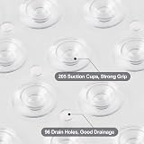 WELTRXE Bathtub Mat Non Slip 260 Suction Cups 88x40 cm PVC Clear view 5