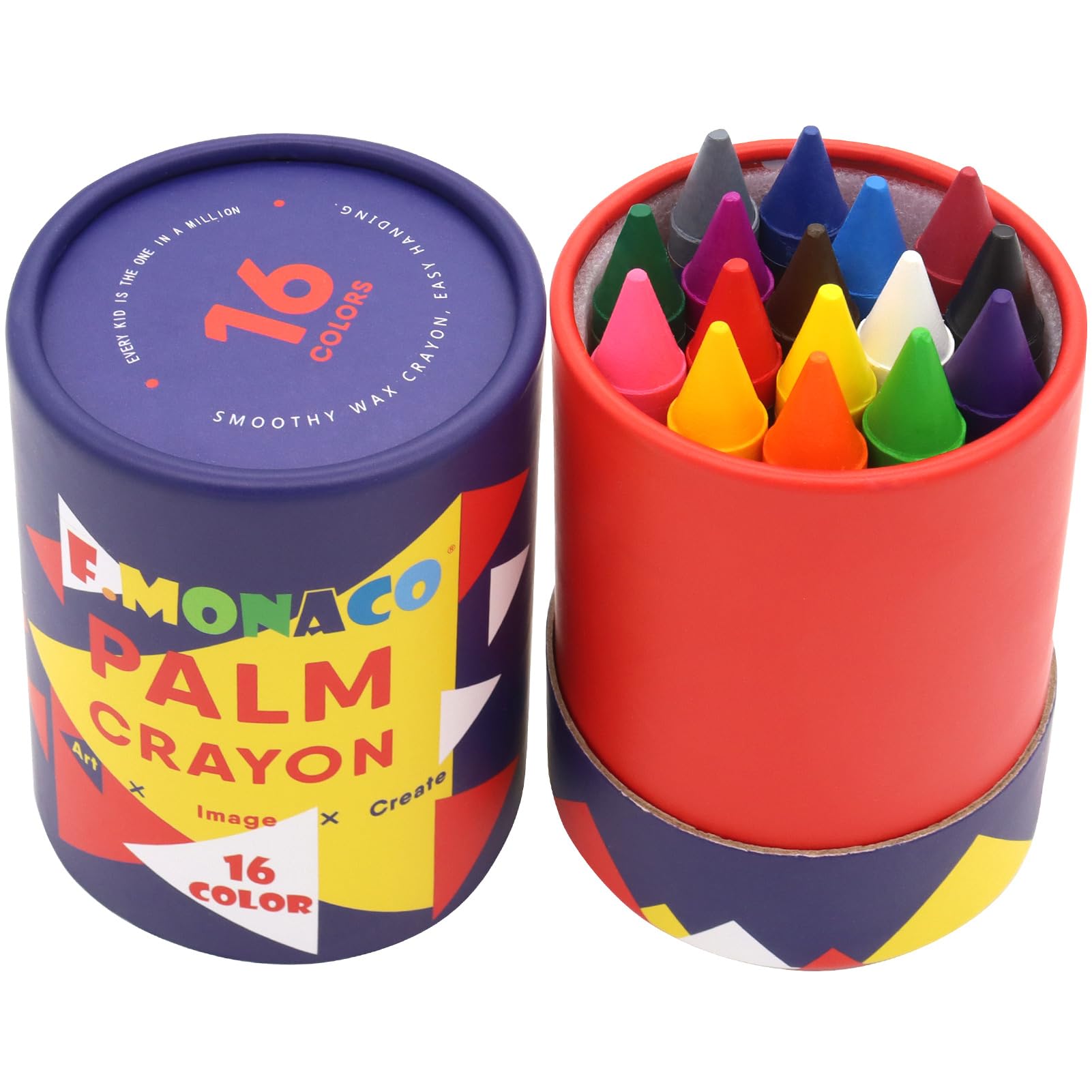 Photo 1 of Lebze Jumbo Crayons for Toddlers, 16 Colors Non Toxic Crayons, Easy to Hold Large Crayon for Kids, Safe for Babies and Children Flower Monaco