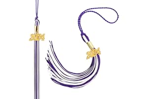 KQNBI 2024 Graduation Tassel, 2024 Tassel Graduation, 2 PCS Graduation Tassel 2024, 2024 Graduation Cap Tassel with 2024 Year Gold Charm for Graduation Hat Graduation Decoration Class of 2024, Purple White