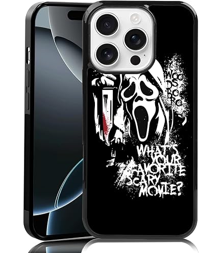 IPhone 14 Plus/15 Plus Hülle – Cute Scream Horror Skelett Design, Rosa, Cartoon-Stil