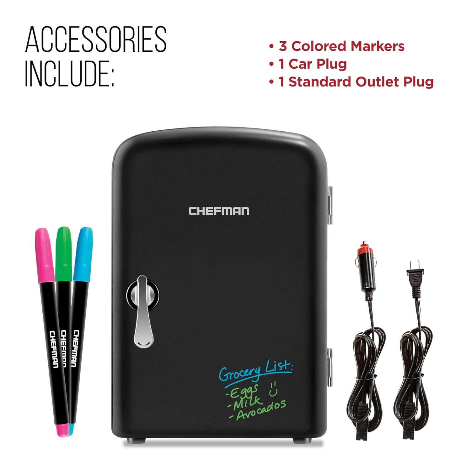 chefman mini portable eraser board personal fridge