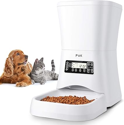 Puppy Kitty Distributeur De Croquettes Pour Chats Et Chiens 7l Distributeur Automatique De Nourriture Enregistrement Vocal Programmable 4 Repas Par Jour Blanc 7 Litre Amazon Fr Cuisine Maison
