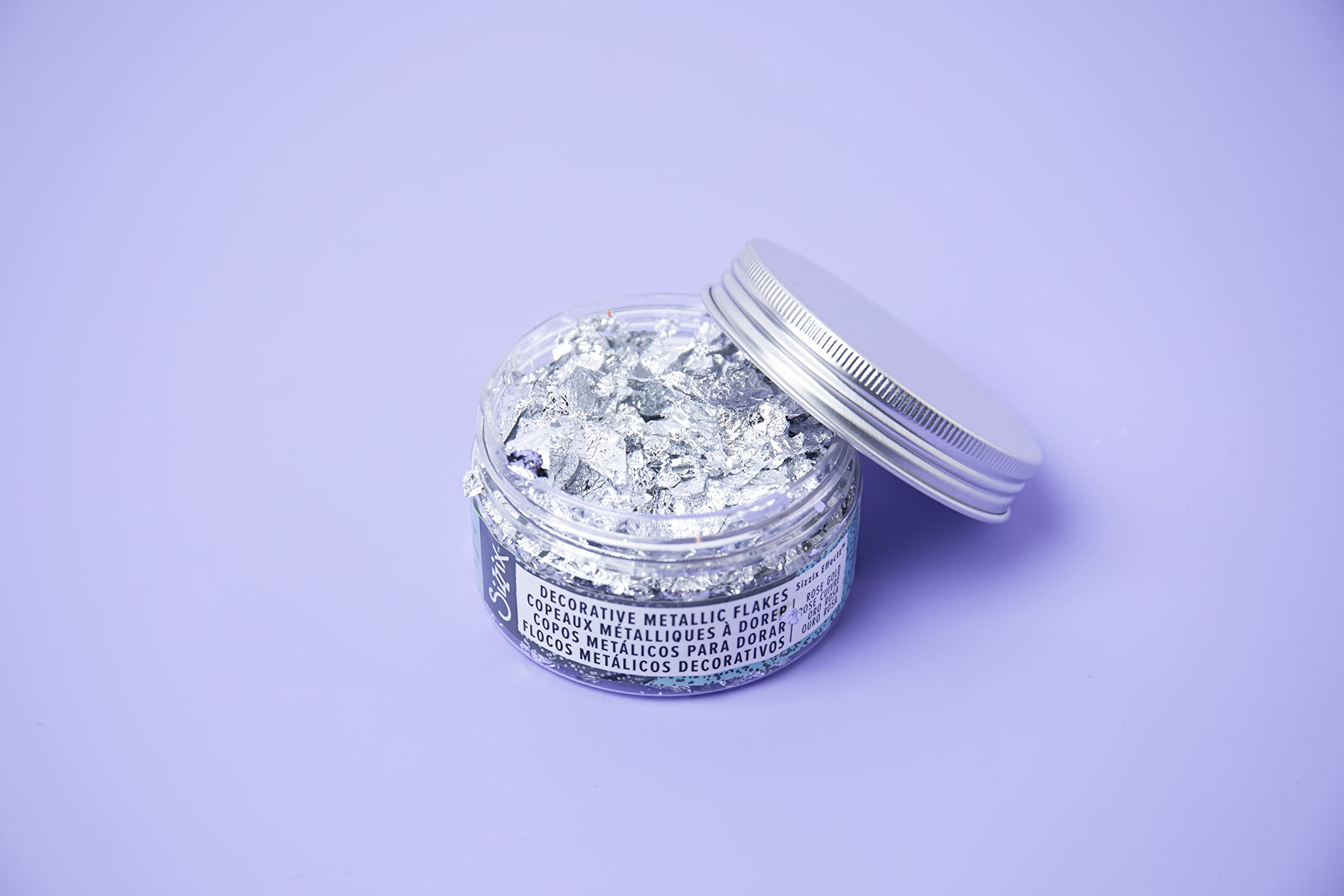 Sizzix, Silver Effectz Metallic Flakes 664564, Decorative Gilding Foil, 0.8g, One Size
