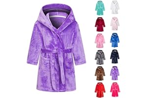 Betadog Toddler Kids Girls Robe Warm Soft Casual Solid Hooded Shawl Baby Infant Red Cozy Indoor Spa Bathrobe 2t