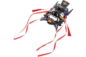 Zerodeko Hand-painted Chinese Nuo Opera Mask Full Face Masquerade Mask for Men Black Gradient Wood Carved Party Photo Booth P