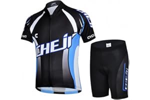 Ateid Children Boys' Girls' Cycling Jersey Set Short Sleeve with 3D Padded Shorts