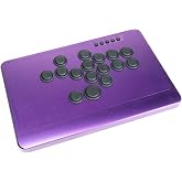 TIKITAKA Elite Leverless Controller - 0.8mm Ultra-Fast PandaV Switches, Aluminum Alloy Frame Game Controller for Street Fighter 6, Compatible with PS4/PS3/PC/Switch (Purple)