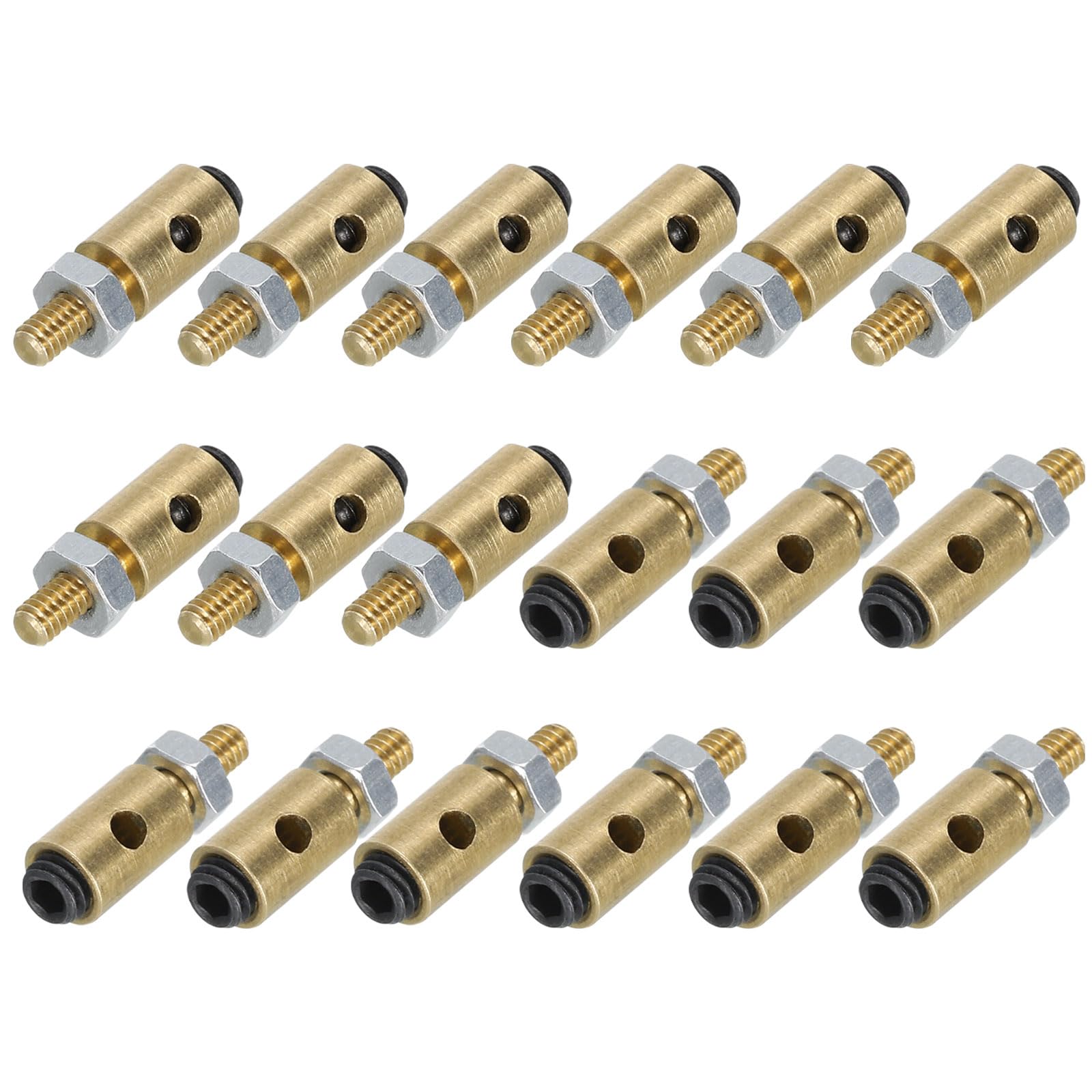 sourcing map Linkage Stoppers Connecting Servo Arm,Adjustable Push Rod with Nut and Screw for RC Airplane,D4x1.6mm 18Pcs