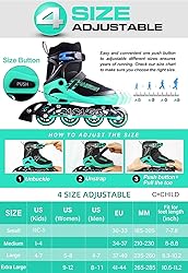 PAPAISON Adjustable Inline Skates for Kids and