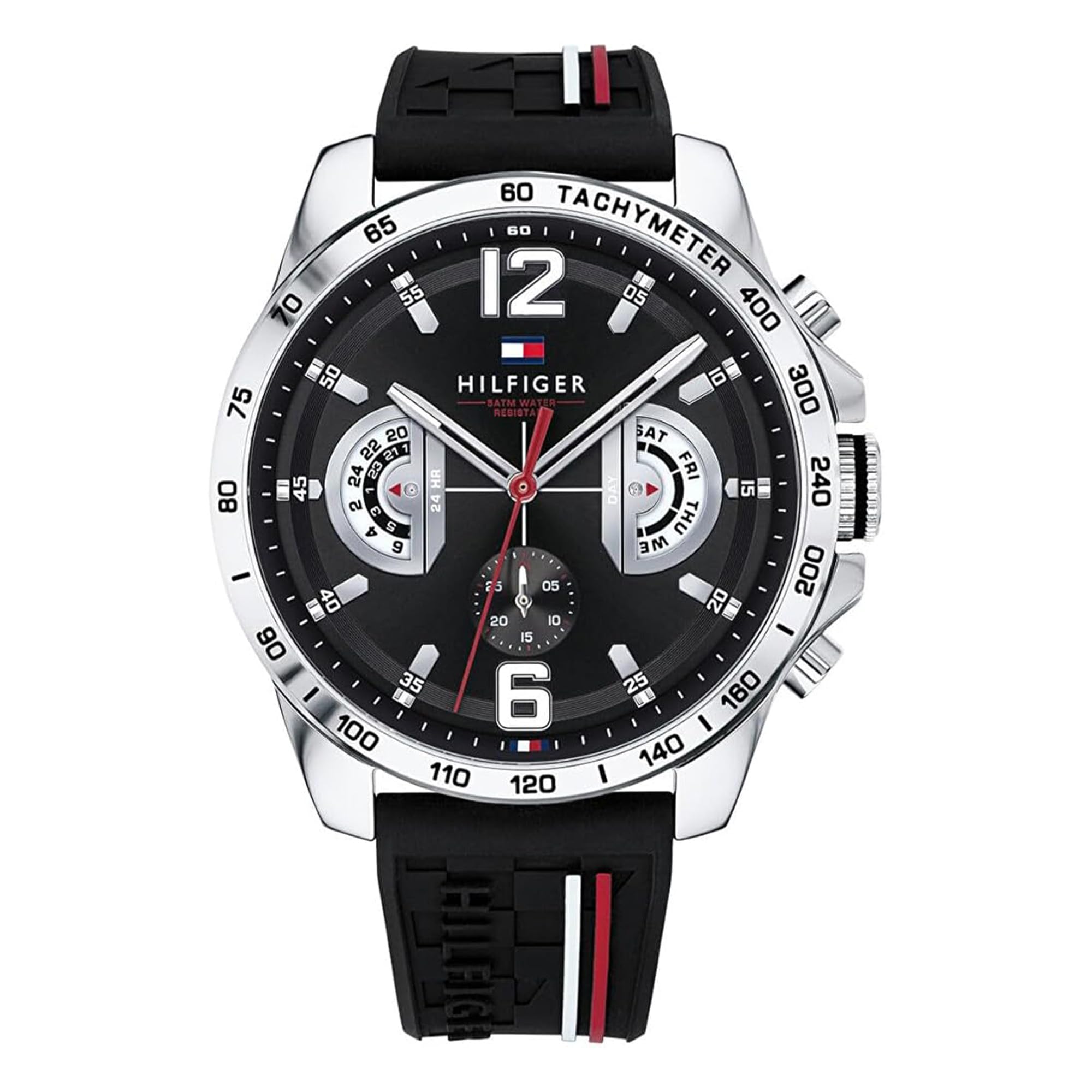 Tommy Hilfiger Analogue Multifunction Quartz Watch for Men with Black Silicone Bracelet - 1791473