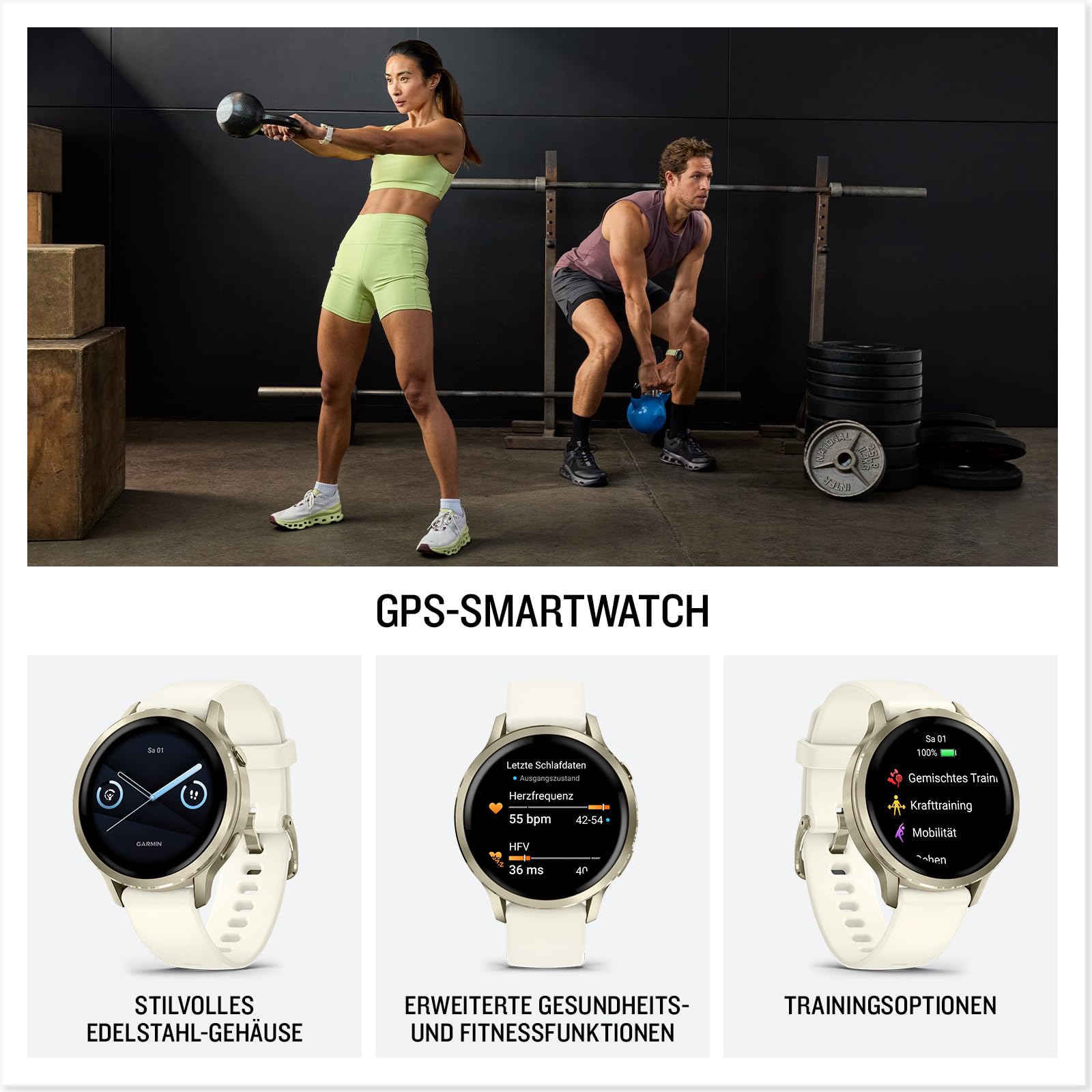 Garmin Venu 4 41mm - Fitness-Smartwatch, 1,2" AMOLED Touchdisplay, bis zu 10 Tage Akkulaufzeit, 80+ Sport-Apps, EKG, Health Status, Fitness Coach, Rollstuhlfunktionen, Telefonie, Taschenlampe 2