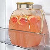 Glass Pitcher With Lid, 78 oz 2.3 Liter Glass Water Pitcher For Fridge, 0.60 Gallon Pitchers With Handle And Lid, Tea Jug Carafe Jar For Hot/Iced Water Milk Juice Coffee Fruit