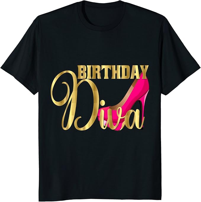 Black Girl Magic Birthday Diva Shirt Gold Party Gift