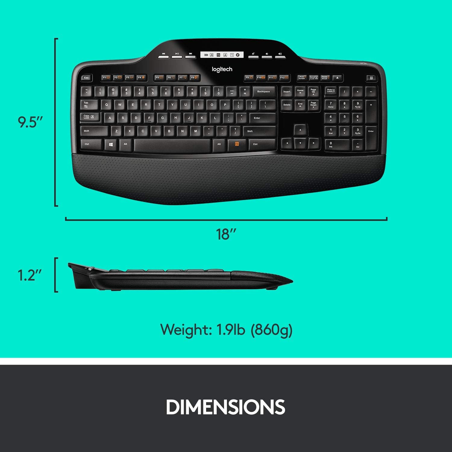 Logitech MK710 Wireless Keyboard and Mouse Combo — Includes Keyboard and Mouse, Stylish Design, Built-In LCD Status Dashboard, Long Battery Life: Electronics