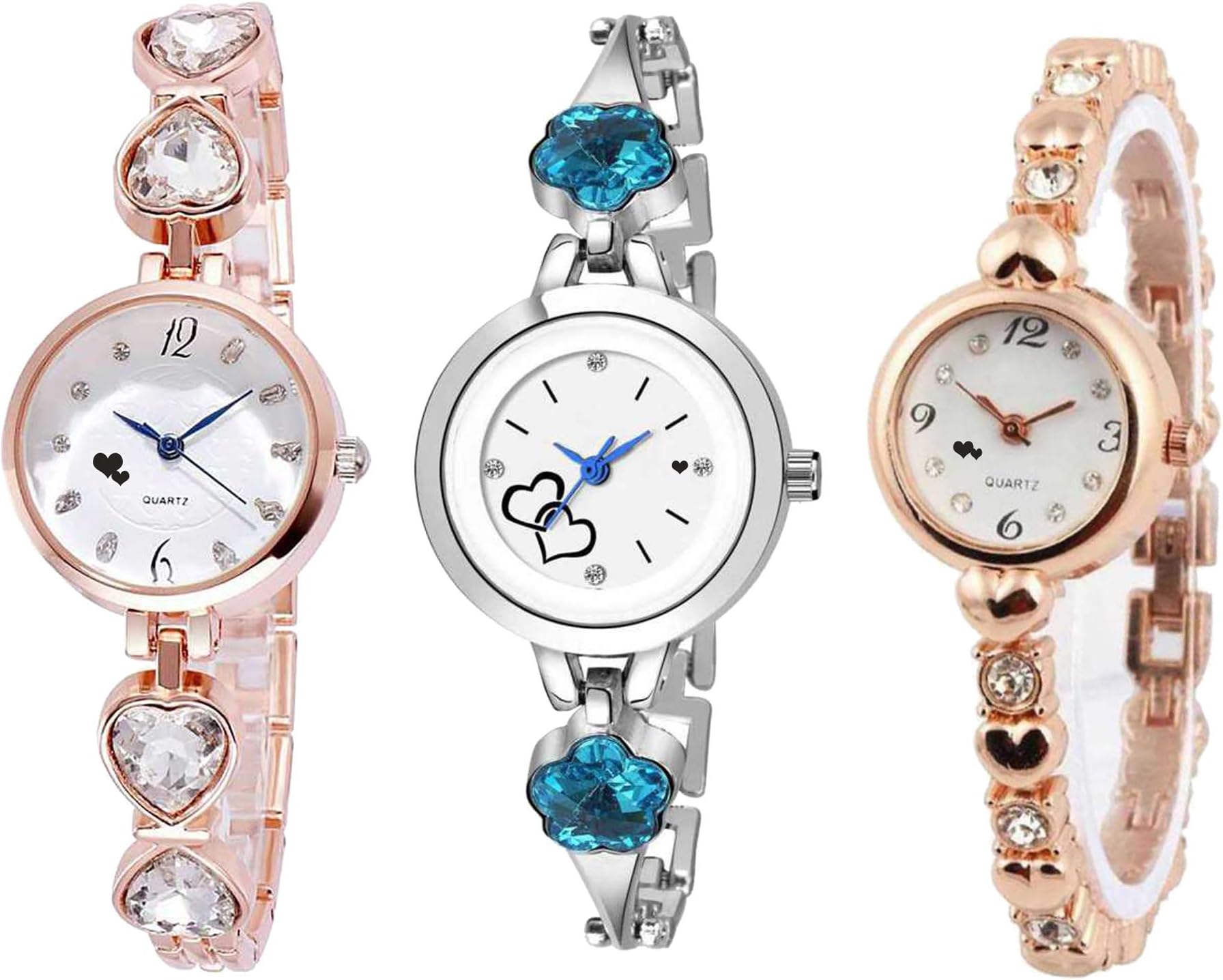 Stylevilla Collection Analogue Women's Watch (Multicolored Dial Multicolored Strap) (Pack of 3)