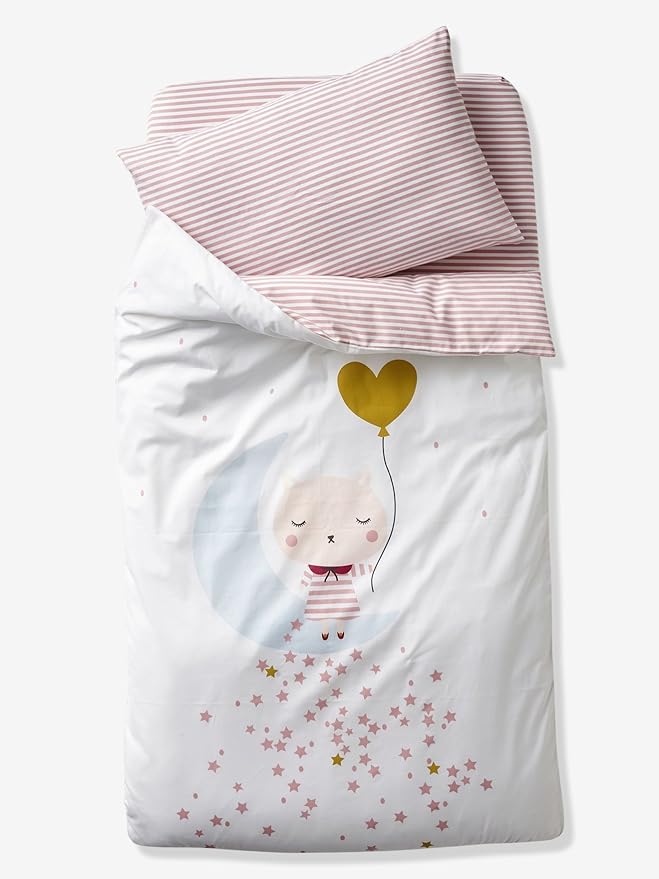 Vertbaudet Housse De Couette Bebe Petit Chat Rose Pale 80x1 Linge De Lit Et Oreillers Literie Et Linge De Maison Centroarco Com