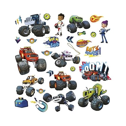28 Blaze And The Monster Machines Wall Decals Trucks Stickers Boys Bedroom Decor New