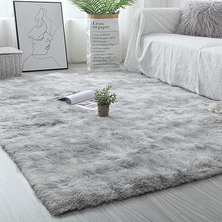 Amazon De Yjhh Ultraweiche Pluschteppich Teppiche Hochflor Shaggy Modern Gemutlich Bettvorleger
