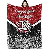 Caichenyz Cheer Cheerleader Gift Blanket 60"x 50",Cheer Gifts for Girls, Cheerleading Royal Red Throw Blanket Gift for Women Team,Cheerleader Gifts Blankets for Birthday Christmas.