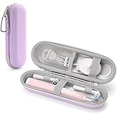SQERO Electric Toothbrush Travel Case for Oral-B Pro/iO, Philips Sonicare/Aquasonic, Oral B Case for Brush Heads & Accessories, Portable Toothbrush Hard Carry Bag Waterproof PU