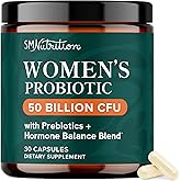 Probiotics for Women | 50 Billion CFU for Vaginal, pH Balance & Digestive Health Support | Female Probiotics with Prebiotics & Hormone Balance Blend | Shelf Stable | Vegan, Gluten-Free | 30 Ct
