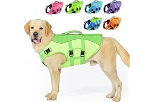 PETDSH Dog Life Jacket Small, High Flotation Dog Life Vest for Swimming Boating, Reflective Puppy Lifejacket with Superior Buoyancy and Rescue Handle, Adjustable Safety Dogs Floating Vests