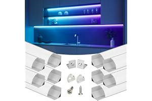 Muzata 10Pack 3.3FT/1M V-Shape LED Channel System with Milky White Cover Lens, Silver Aluminum Extrusion Profile Housing Trac