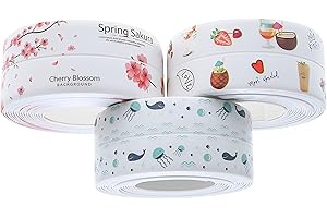 Artilife Caulk Tape,Toilet Caulk Strip,Decorative White Caulking Tape Self-Adhesive Waterproof Sealing Tape,Professional Seam Strips,Toilet Base Sealer Strip