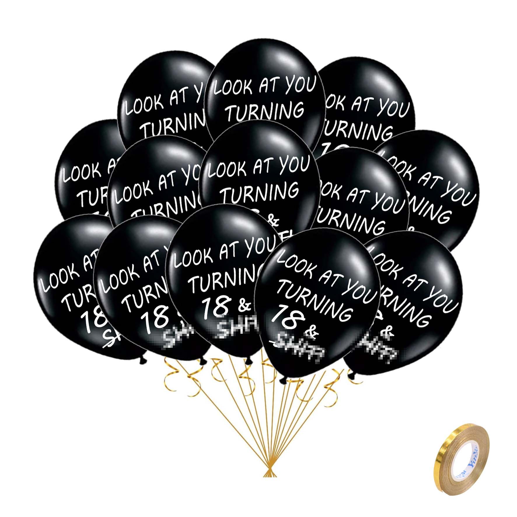 Photo 1 of 18th Birthday Balloons, Cheers to 18 Years Latex Balloons, Funny 18th Abusive Birthday Balloon Rude and Slightly Offensive for 18th Teenager Boys Girls Birthday Party(18th)