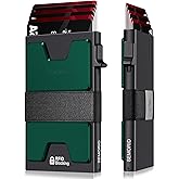 SEMORID Slim Aluminum Card Holder Wallet for Men, Durable Expandable Backplate, RFID Blocking Minimalist Metal Pop Up Wallet, Holds 12+ Cards Plus Cash