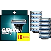 Gillette Mach3 Razor Refills for Men, 10 Razor Blade Refills