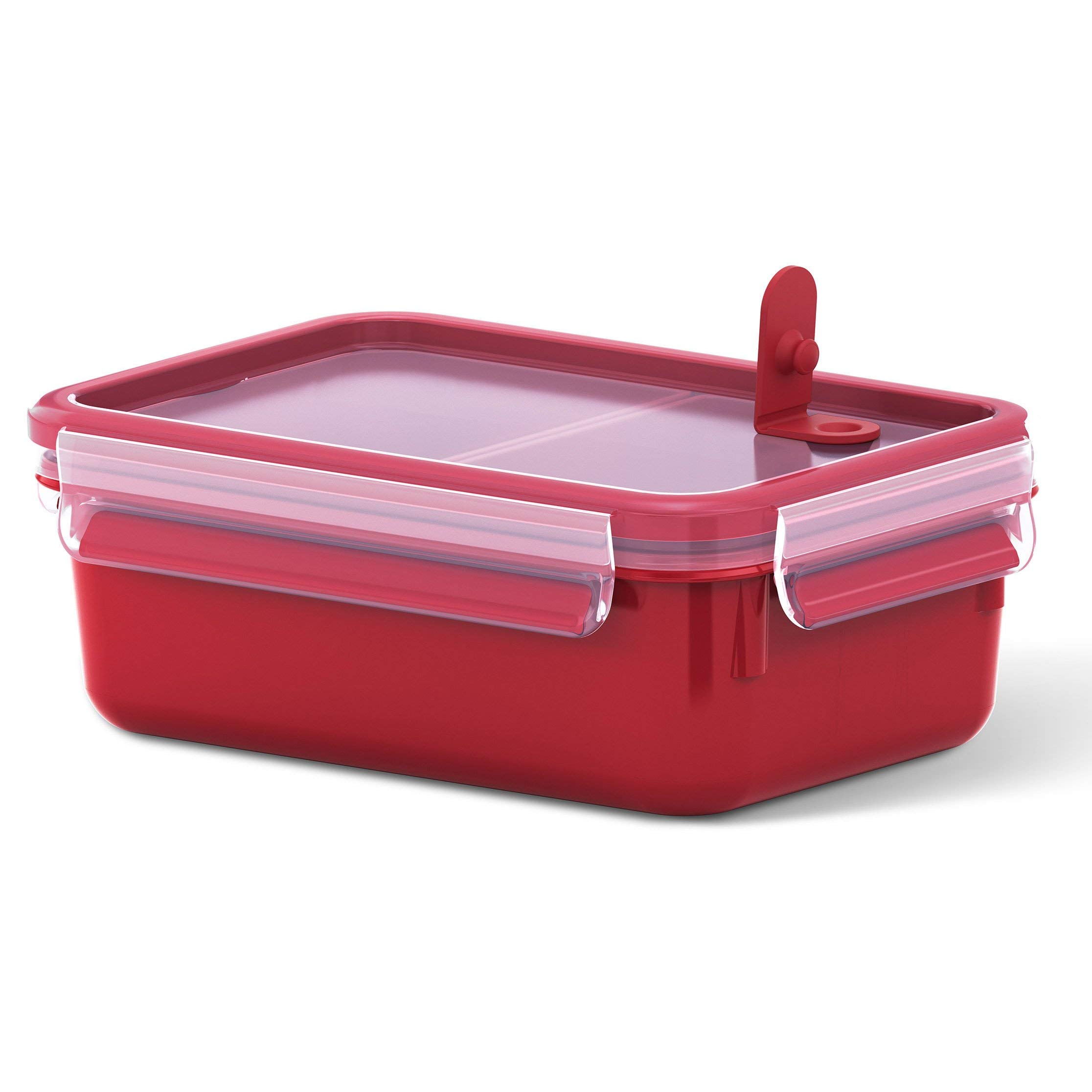 EMSA "Clip & Micro" Storage Container with Inserts, Red, 1 Litre
