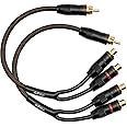 Install Link RCA Audio Cable for Subwoofer or Stereo Cable, Y Adapter 1-Male to 2-Female Splitter, 2pk